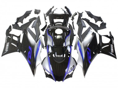 Best 2022-2024 Yamaha YZF R3/R25 Motorcycle Fairings - Silver Blue Glossy Black