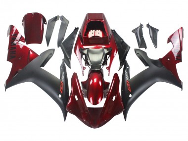 Best 2002-2003 Yamaha YZF 1000 R1 Motorcycle Fairing Kits - Red Matte Black