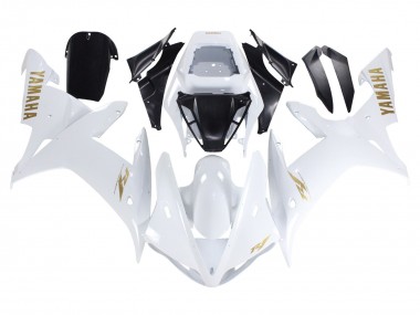Best 2002-2003 Yamaha YZF 1000 R1 Motorcycle Fairings - White Gold Decals