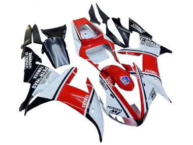 Best 2002-2003 Yamaha YZF 1000 R1 Motorcycle Fairings - White Red Black Petronas