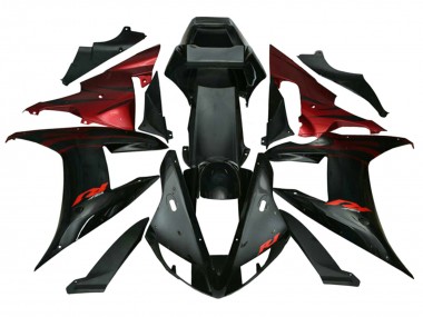 Best 2002-2003 Yamaha YZF 1000 R1 Motorcycle Fairings - Red Black Flame