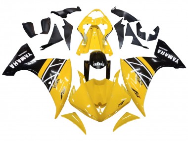 Best 2009-2011 Yamaha YZF 1000 R1 Motorcycle Fairing Kits - Yellow White Black Stripe