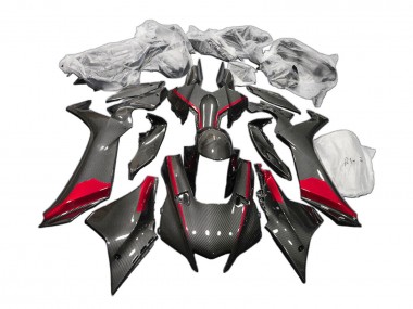 Best 2020-2025 Yamaha YZF 1000 R1 Motorcycle Fairings - Black Carbon Fiber Red