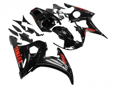 Best 2006-2009 Yamaha YZF R6S Motorcycle Fairings - Glossy Black Red