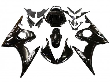 Best 2005 Yamaha YZF 600 R6 Motorcycle Fairings - Glossy Black