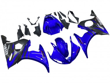 Best 2005 Yamaha YZF 600 R6 Motorcycle Fairings - Glossy Blue Black