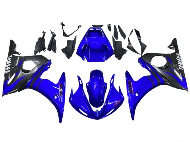 Best 2005 Yamaha YZF 600 R6 Motorcycle Fairings - Glossy Blue Black