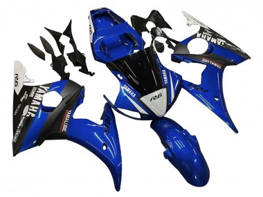 Best 2005 Yamaha YZF 600 R6 Motorcycle Fairings - Blue White Black Yamalube