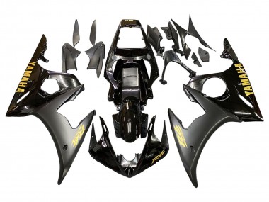 Best 2005 Yamaha YZF 600 R6 Motorcycle Fairing - Black Gold
