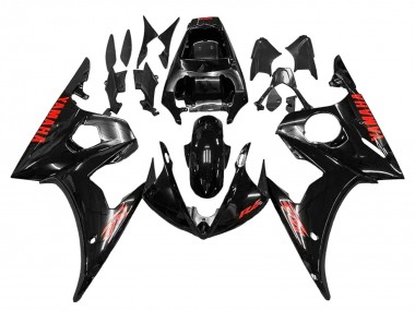 Best 2005 Yamaha YZF 600 R6 Motorcycle Fairings - Black Red