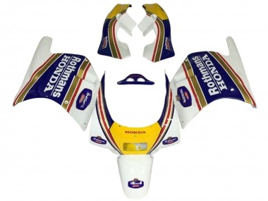 Best 1988-1989 Honda NSR250R Motorcycle Fairings - White Yellow Blue Rothmans