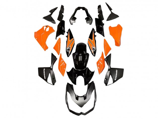 2010-2013 Kawasaki Z1000 Motorcycle Fairings - Orange Glossy Black