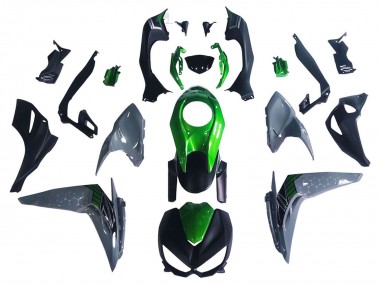 Best 2014-2019 Kawasaki Z1000 Motorcycle Fairings - Black Green Grey