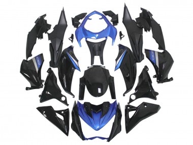 Best 2014-2019 Kawasaki Z1000 Motorcycle Fairings - Blue Glossy Black