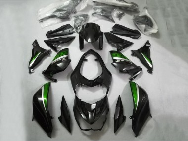 Best 2013-2018 Kawasaki Z800 Motorcycle Fairings - Glossy Black Green Silver