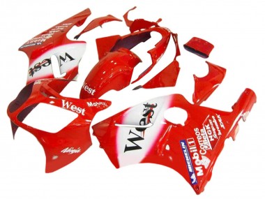 Best 2000-2001 Kawasaki ZX12R Motorcycle Fairings - Red White Black West