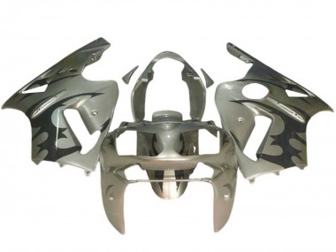 Best 2002-2006 Kawasaki ZX12R Motorcycle Fairings - Silver Black