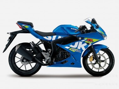 Best 2017-2025 Suzuki GSXR125 Motorcycle Fairings - Blue Yellow Ecstar