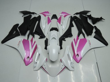 Best 2002-2006 Honda CBR125R Motorcycle Fairings - White Pink Matte Black