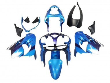 Best 2002-2003 Kawasaki ZX9R Motorcycle Fairings - Blue White Black