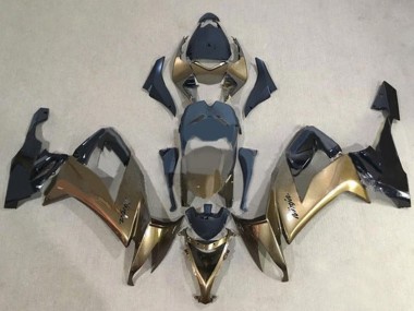 Best 2008-2010 Kawasaki ZX10R Motorcycle Fairings - Dark Gold Black