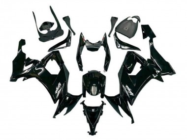 Best 2008-2010 Kawasaki ZX10R Motorcycle Fairings - Glossy Black White Decal
