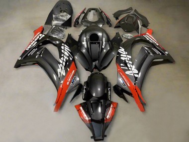 Best 2011-2015 Kawasaki ZX10R Motorcycle Fairings - Faux Carbon Fiber Red White