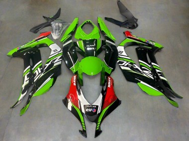 Best 2016-2020 Kawasaki ZX10R Motorcycle Fairings - Green Black Red White Elf