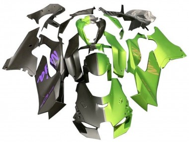 Best 2021-2025 Kawasaki ZX10R Motorcycle Fairings - Matte Black Matte Green Split