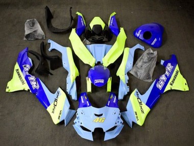 Best 2021-2025 Kawasaki ZX10R Motorcycle Fairings - Blue Yellow GYTR 46