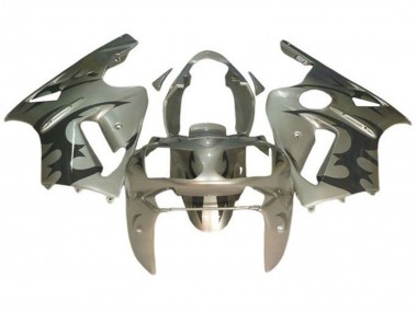 Best 2000-2001 Kawasaki ZX12R Motorcycle Fairings - Silver Black Tribal