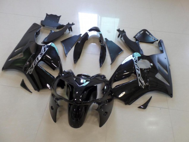 2002-2006 Kawasaki ZX12R Motorcycle Fairings - Glossy Black Matte Black