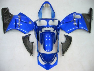 Best 2002-2006 Kawasaki ZX12R Motorcycle Fairing - Blue Glossy Black