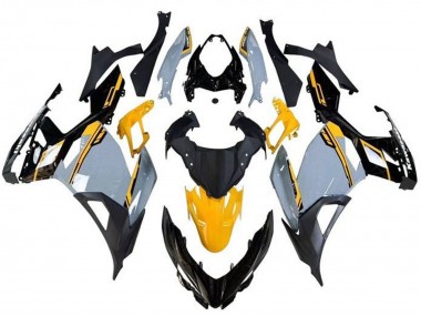 Best 2018-2024 Kawasaki Ninja 400 Motorcycle Fairings - Nardo Grey Orange Black