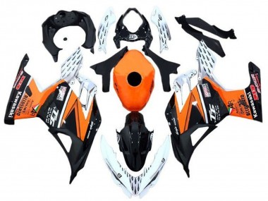Best 2018-2024 Kawasaki Ninja 400 Motorcycle Fairings - Orange White Black