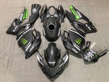Best 2018-2024 Kawasaki Ninja 400 Motorcycle Fairings - Matte Black White Green Monster Snow