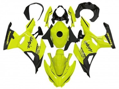 Best 2018-2024 Kawasaki Ninja 400 Motorcycle Fairings - Neon Yellow Black
