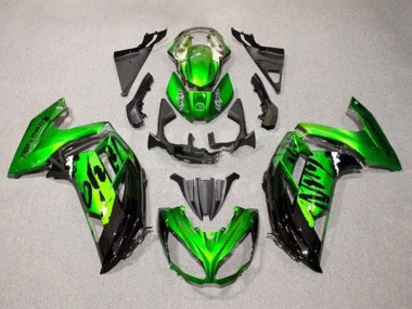 Best 2012-2016 Kawasaki Ninja 650 EX650 Motorcycle Fairings - Green Glossy Black