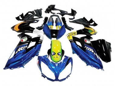 Best 2012-2016 Kawasaki Ninja 650 EX650 Motorcycle Fairings - Blue Yellow Shark