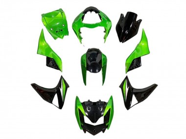 Best 2007-2009 Kawasaki Z1000 Motorcycle Fairings - Green Glossy Black