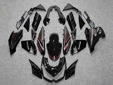 Best 2010-2013 Kawasaki Z1000 Motorcycle Fairings - Glossy Black Red Stripe