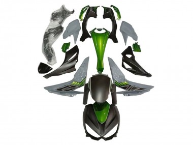 Best 2014-2019 Kawasaki Z1000 Motorcycle Fairings - Green Grey Matte Black