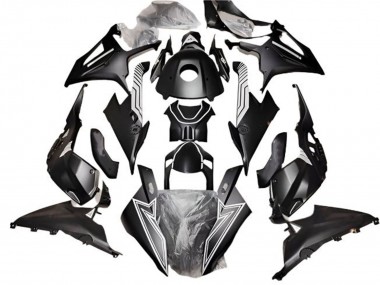 Best 2019-2022 BMW S1000RR Motorcycle Fairings - Matte Black White Lines