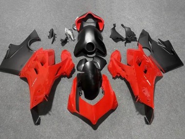 Best 2020-2021 Ducati Panigale V4 V4S Motorcycle Fairings - Red Matte Black