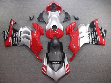 Best 2020-2021 Ducati Panigale V4 V4S Motorcycle Fairings - Silver Red Glossy Black