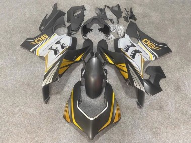 Best 2020-2021 Ducati Panigale V4 V4S Motorcycle Fairings - White Gold Matte Black