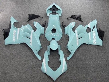 Best 2020-2021 Ducati Panigale V4 V4S Motorcycle Fairings - Light Blue White