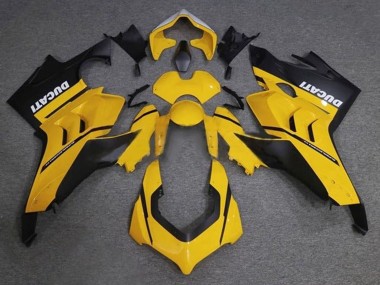 Best 2020-2021 Ducati Panigale V4 V4S Motorcycle Fairings - Yellow White Matte Black