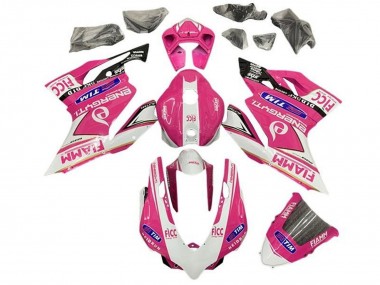 Best 2011-2014 Ducati Panigale 899/1199 Motorcycle Fairings - Pink White Glossy Black Fiamm