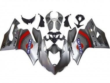 Best 2011-2014 Ducati Panigale 1199 Motorcycle Fairings - Silver Red Blue Martini